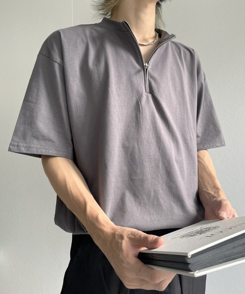 B.R.U tシャツ ハーフジップスタンドカラーTシャツ メンズ : ZOZOTOWN