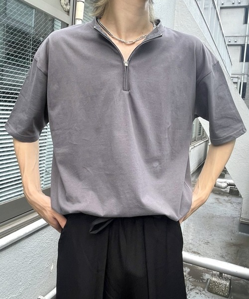 オーバーサイズハーフジップチェックシャツ 通販【ニッセン】