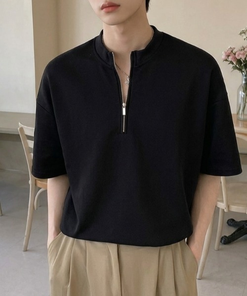 B.R.U tシャツ ハーフジップスタンドカラーTシャツ メンズ : ZOZOTOWN