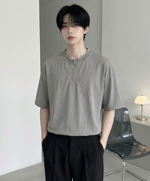 B.R.U tシャツ ハーフジップスタンドカラーTシャツ メンズ : ZOZOTOWN