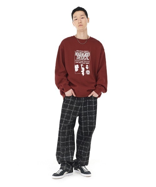 トレーナー スウェット 「mahagrid/マハグリッド」POSTER SWEATSHIRT/ポスターデザイン スウェットシャツ レディース メンズ MAHAGRID トレーナー スウェット 「mahagrid/マハグリッド