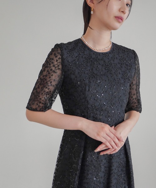 kaene ドレス スパンコールエンブロイダリードレス : ZOZOTOWN