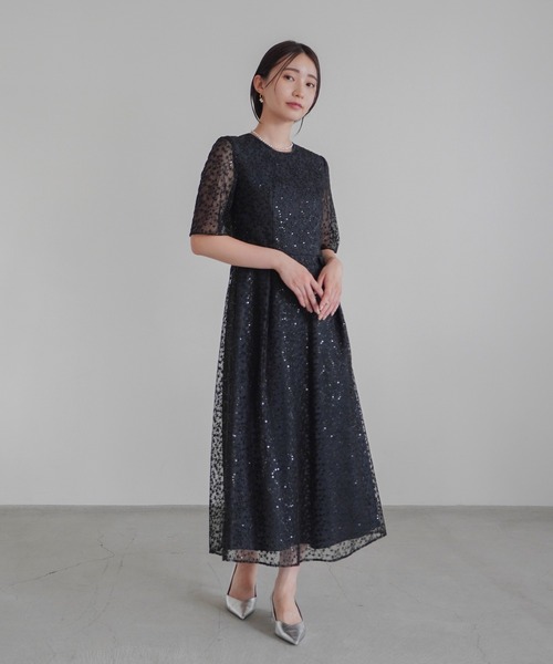 kaene スパンコールエンブロイダリードレス　結婚式 kaene / スパンコール エンブロイダリー ドレス