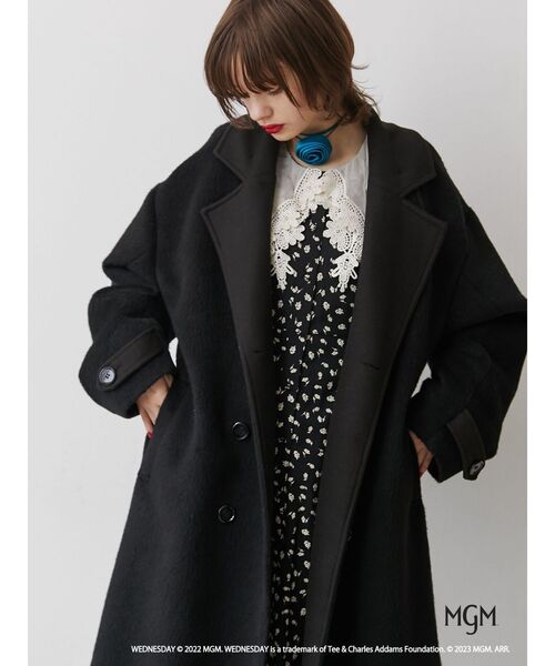 ワンピマニア【美品】セオリーリュクス ボア テディベア コート 黒 38