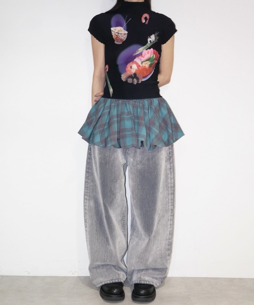 BYBLOS 売れ筋商品|||ビブロス Tシャツ トップス レディース Tops Azure musubore tシャツ 「 select 」pleated print tops /プリーツ