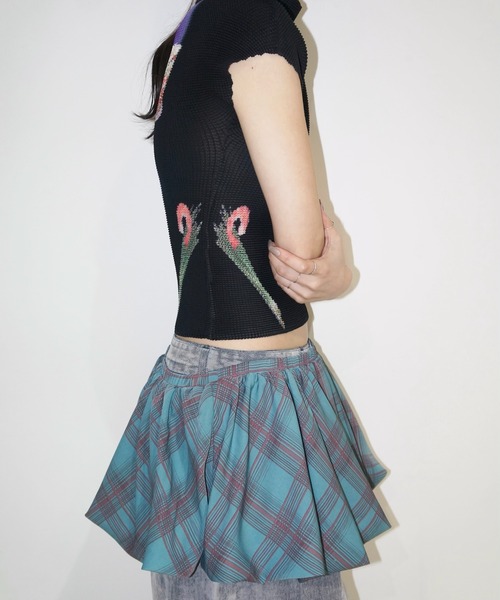 musubore pleated print tops プリーツプリントトップス select 】pleated print tops /プリーツプリントトップス（T