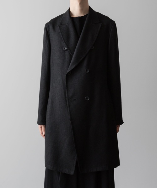 ジャケット テーラードジャケット SLUB YARN DOUBLE-BREASTED COAT メンズの画像