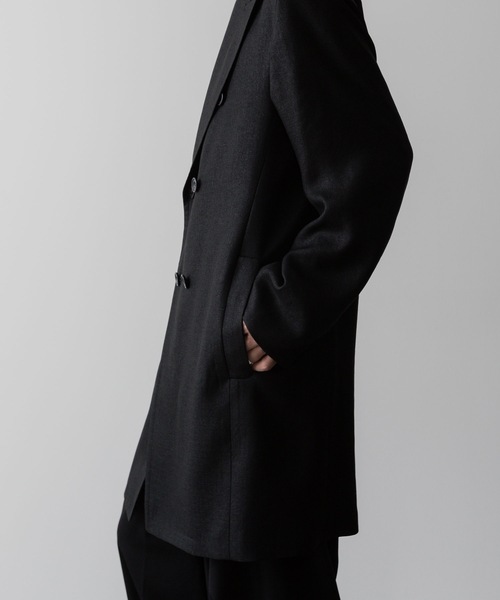 ジャケット テーラードジャケット SLUB YARN DOUBLE-BREASTED COAT メンズの画像