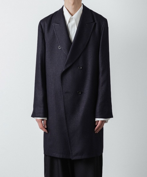 ジャケット テーラードジャケット SLUB YARN DOUBLE-BREASTED COAT メンズの画像