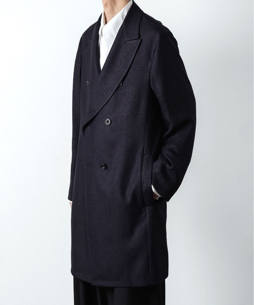 ジャケット テーラードジャケット SLUB YARN DOUBLE-BREASTED COAT メンズの画像