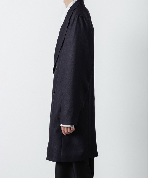 ジャケット テーラードジャケット SLUB YARN DOUBLE-BREASTED COAT メンズの画像