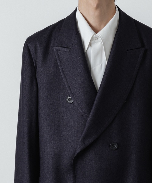 ジャケット テーラードジャケット SLUB YARN DOUBLE-BREASTED COAT メンズの画像