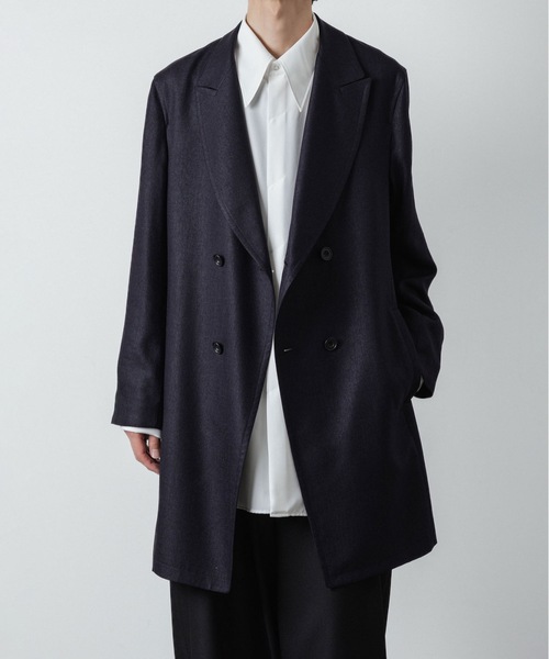 ジャケット テーラードジャケット SLUB YARN DOUBLE-BREASTED COAT メンズの画像