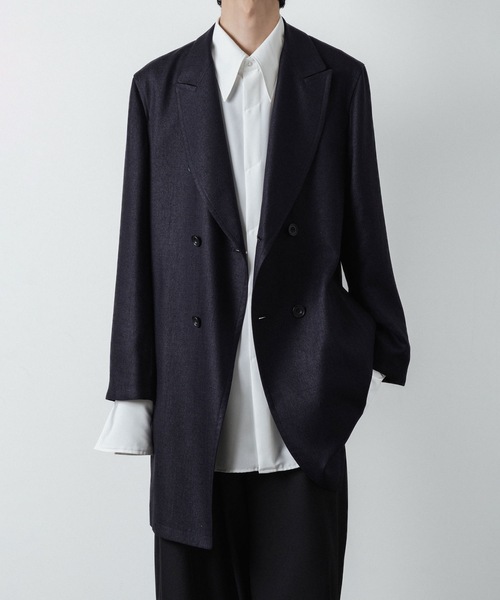 ジャケット テーラードジャケット SLUB YARN DOUBLE-BREASTED COAT メンズの画像
