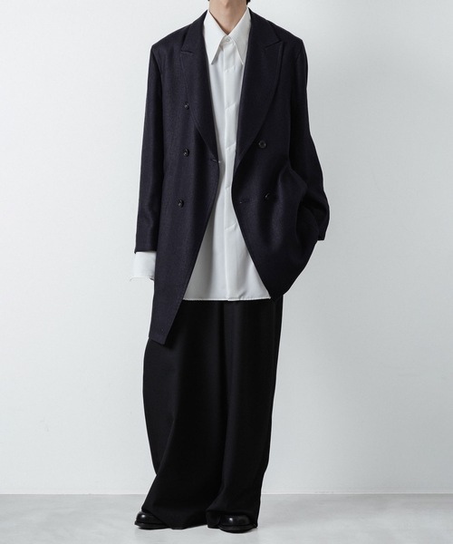 ジャケット テーラードジャケット SLUB YARN DOUBLE-BREASTED COAT メンズの画像