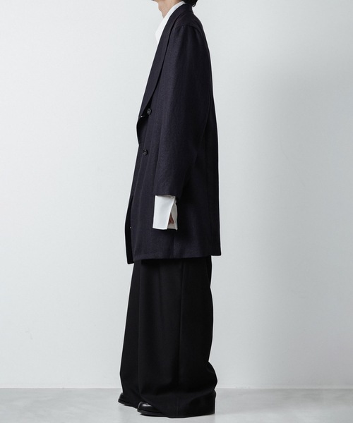 ジャケット テーラードジャケット SLUB YARN DOUBLE-BREASTED COAT メンズの画像