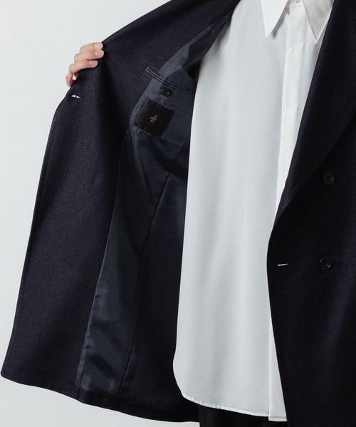 ジャケット テーラードジャケット SLUB YARN DOUBLE-BREASTED COAT メンズの画像