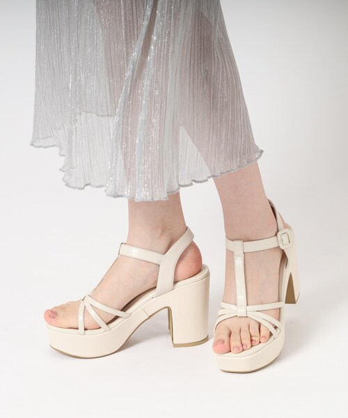 ESPERANZA サンダル Tストラップチャンキーヒールサンダル 24SS