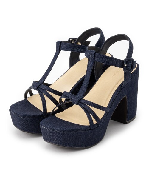 売れ筋がひ新作！ ESPERANZA サンダル Tストラップチャンキーヒールサンダル 24SS 靴