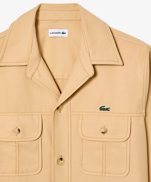 ラコステ ヘビーウェイトミリタリーシャツ ジャケット メンズ 40 M L LACOSTE（ラコステ） シャツ レーヨンブレンドヘビーウェイト