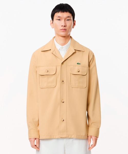 ラコステ ヘビーウェイトミリタリーシャツ ジャケット メンズ 40 M L LACOSTE（ラコステ） シャツ レーヨンブレンドヘビーウェイト