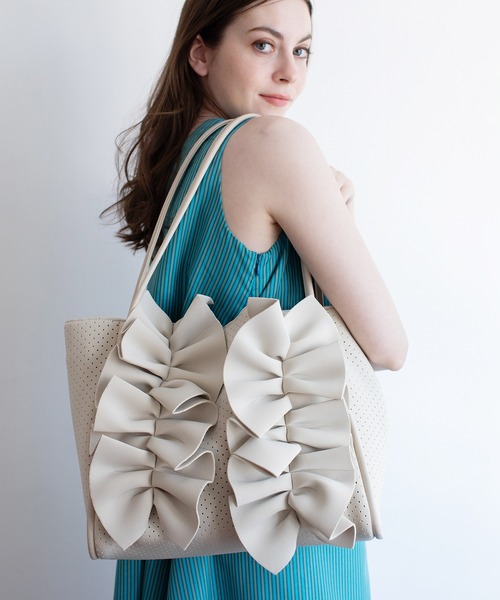 U（histoire） ビジネスバッグ Moelleux「モワルー」フリルトート