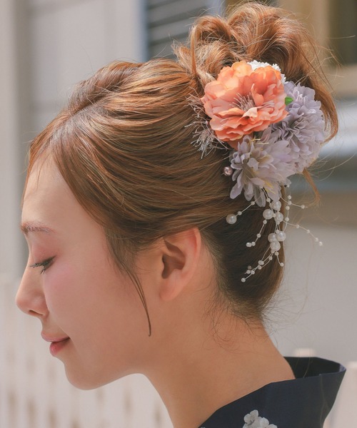 Retica（レティカ） 浴衣 ヘアアクセサリー 髪飾り パール垂れ付き