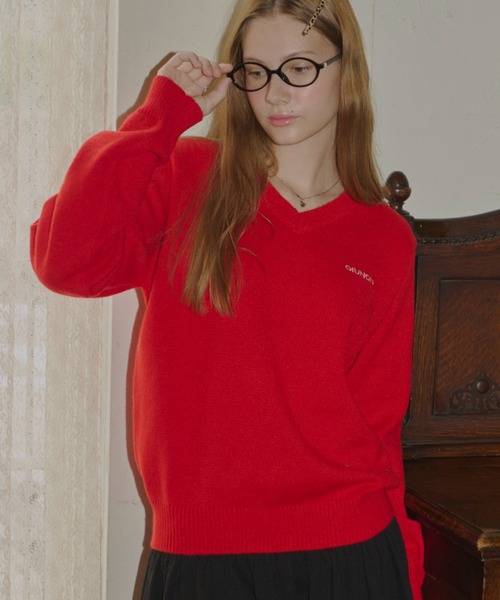 GIUNON ニット セーター long sleeve v-neck knit / ロング