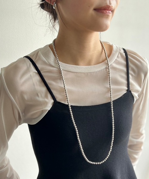 かな様　ロングボールチェーン ボールチェーン ロング ネックレス 2way