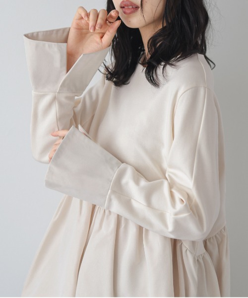 tシャツ バルーンペプラムドッキングトップス レディース