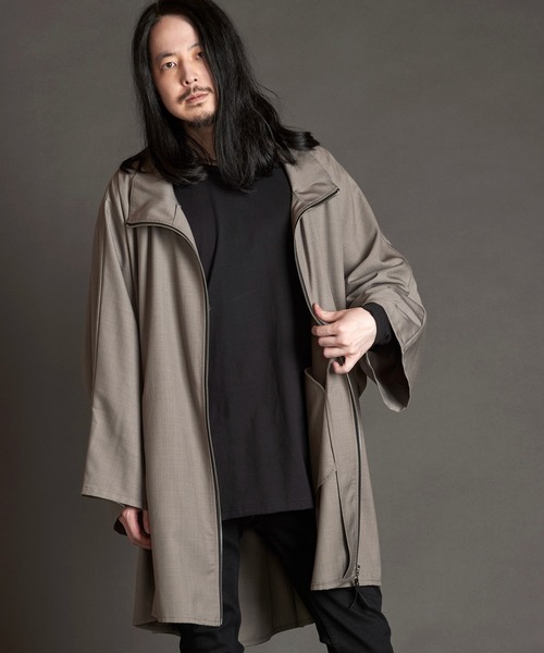 no id ポンチョコート　メンズ NO ID.（ノーアイディー） ポンチョ 「NO ID.」Stand Collar Dolman