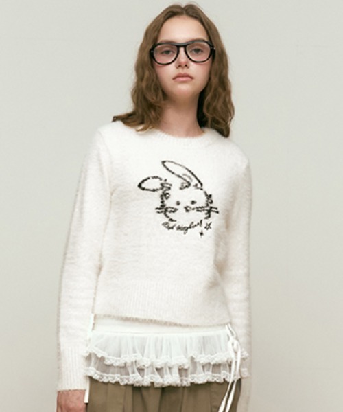 ニット セーター KIRSH WITTY BUNNY JACQUARD KNIT キルシー ウィティーバニー ジャガード ニット レディース