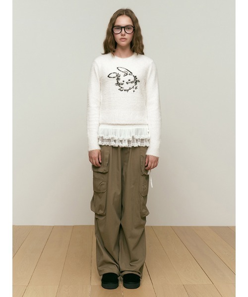 ニット セーター KIRSH WITTY BUNNY JACQUARD KNIT キルシー ウィティーバニー ジャガード ニット レディース ニット セーター KIRSH WITTY BUNNY JACQUARD KNIT キルシー