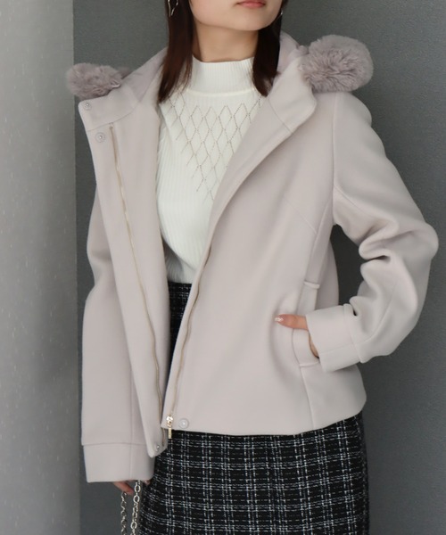 libelle more コート アウター バックリボン エコファー付き