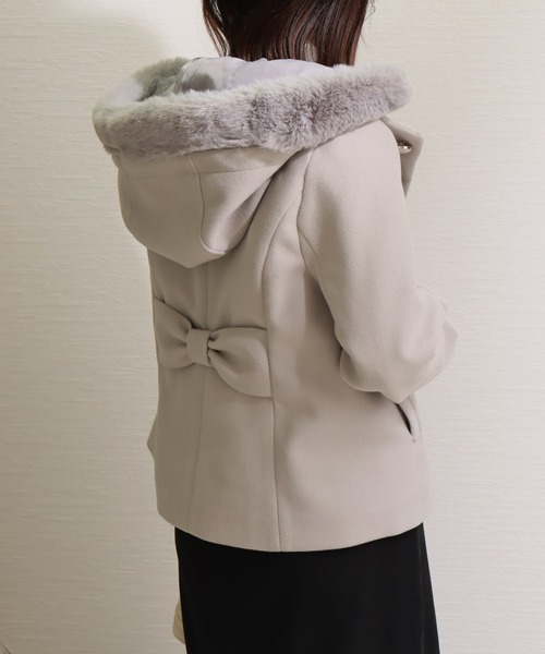 libelle more コート アウター バックリボン エコファー付き