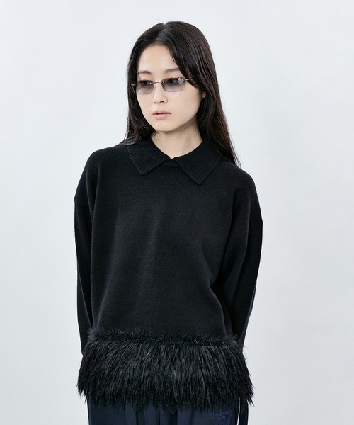 ニット セーター FEATHER DOCKING CROPPED KNIT レディース