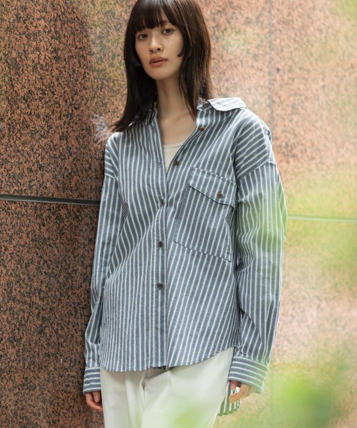 【美品】YC WhYCI Milano ストライプシャツ ブラウス レディース 美品】YC WhYCI Milano ストライプシャツ ブラウス レディース