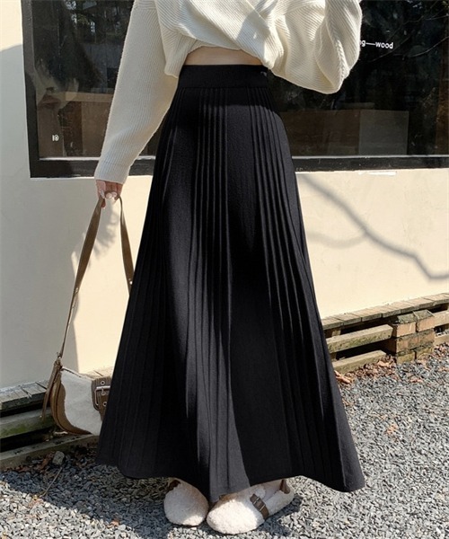 Dream garden（ドリームガーデン） スカート プリーツ見えロングニット