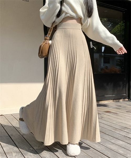 Dream garden（ドリームガーデン） スカート プリーツ見えロングニット