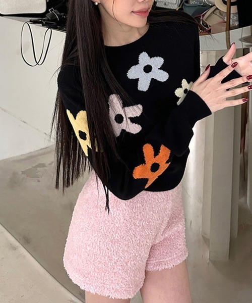 ニット セーター 花柄パステルカラーニット レディース : ZOZOTOWN
