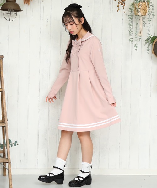 PINKHUNT ワンピース ダブルボタンセーラー衿ワンピース 0116K