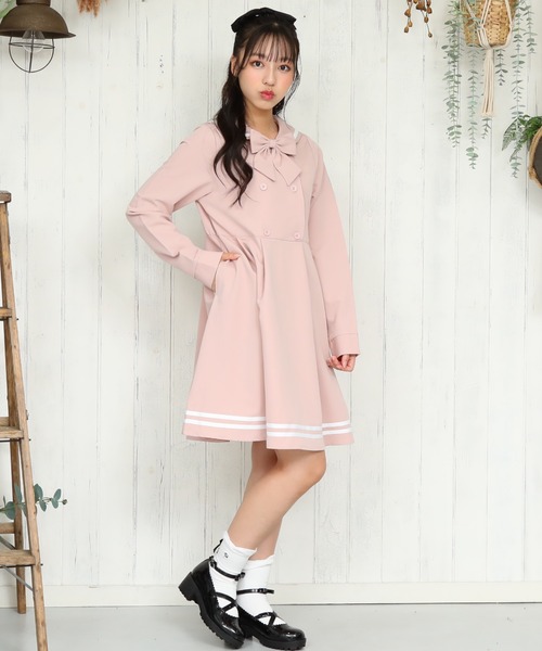 PINKHUNT ワンピース ダブルボタンセーラー衿ワンピース 0116K
