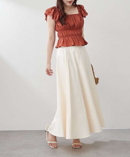 continuer de NICE CLAUP スカート 「−3kg見え!」ハイウエストフレア