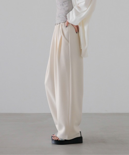 uvカット ワイドパンツ スウェットパンツ ジャージ カットイージーコクーンパンツ　292362 レディースの画像