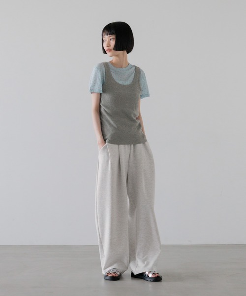 uvカット ワイドパンツ スウェットパンツ ジャージ カットイージーコクーンパンツ　292362 レディースの画像