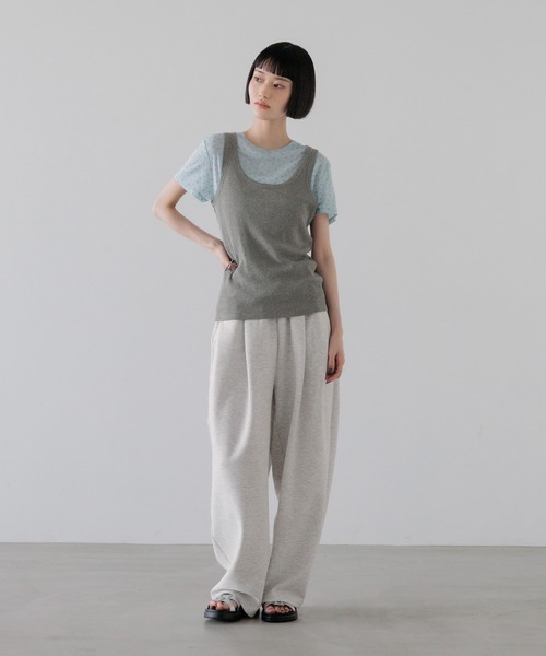uvカット ワイドパンツ スウェットパンツ ジャージ カットイージーコクーンパンツ　292362 レディースの画像