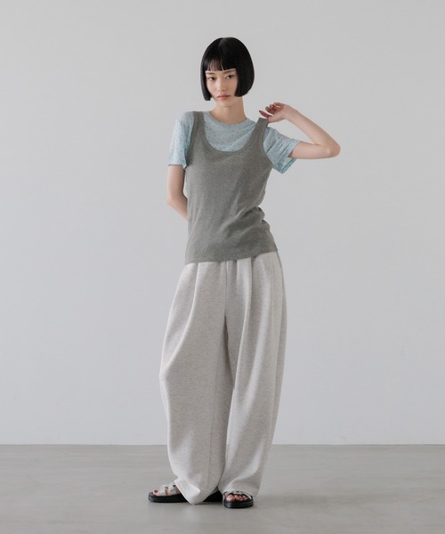 uvカット ワイドパンツ スウェットパンツ ジャージ カットイージーコクーンパンツ　292362 レディースの画像