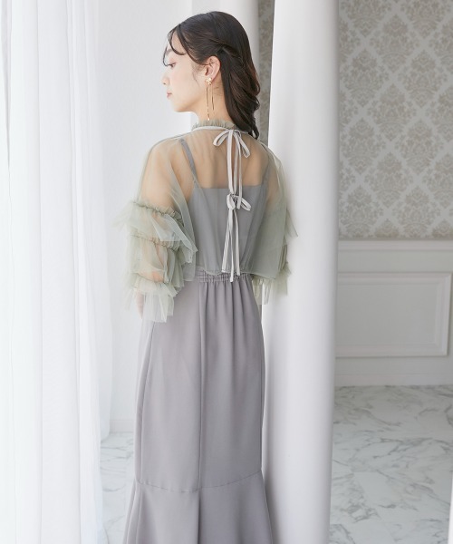 Jolie et ドレス ボリュームチュールスリーブ＋キャミワンピース