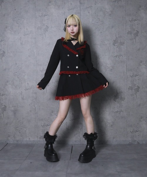 Amilige（アミリージュ） セットアップ エンブレムワッペン付きレース