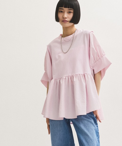 tシャツ 「接触冷感」・「UVカット」バウンスカフスプルオーバー レディースの画像